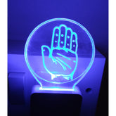 MultiColor AC Adapter Night Lamp, laser-engraved 4mm thick acrylic design, ideal for living spaces and gifting